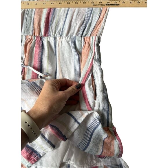 RAILS  Wren Linen Dress Cover Up  size S Marrakesh Pink Orange Blue Stripe Beach - Picture 8 of 10